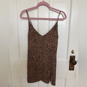Reformation Leopard Print Slip Dress